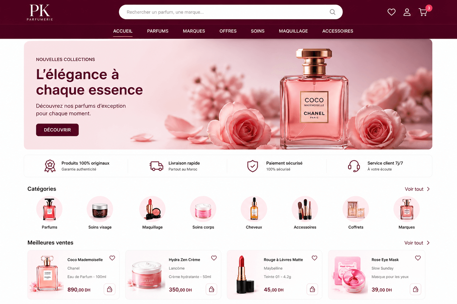 Aperçu du projet Parfumerie PK